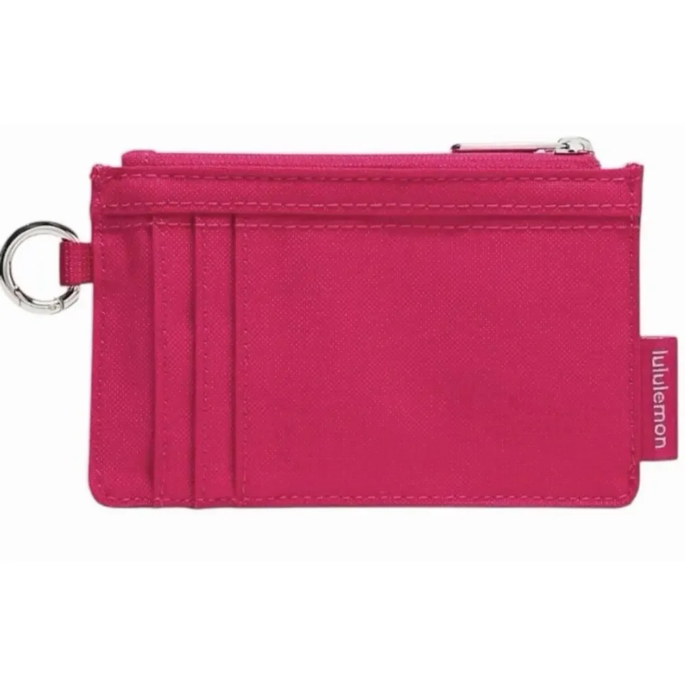 NWT Lululemon clippable card case CALYPSO PINK/SILVER